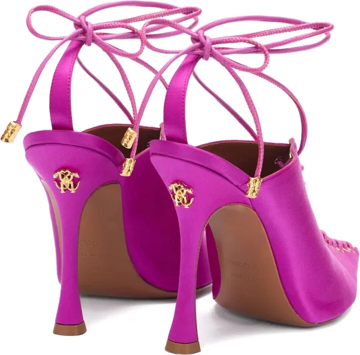 Satin Lace-Up Pumps - Image 3