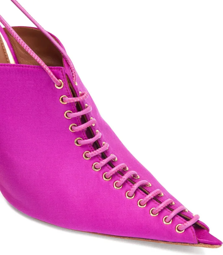 Satin Lace-Up Pumps - Image 5