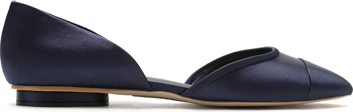 Satin leather ballerina shoes