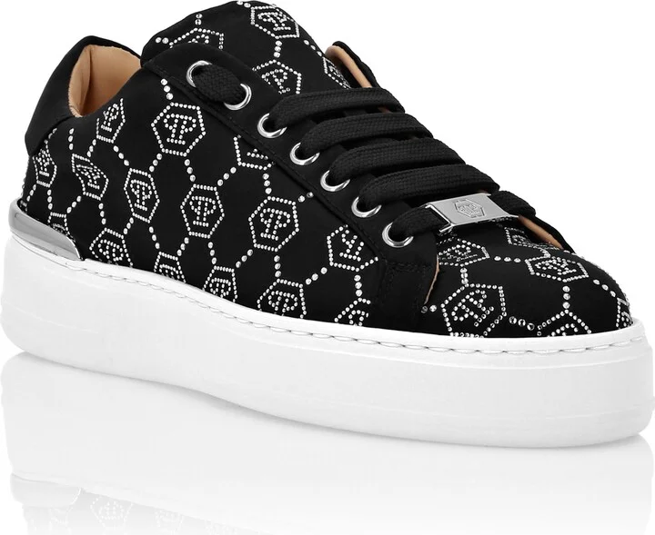 Satin Lo-Top Sneakers Strass Monogram