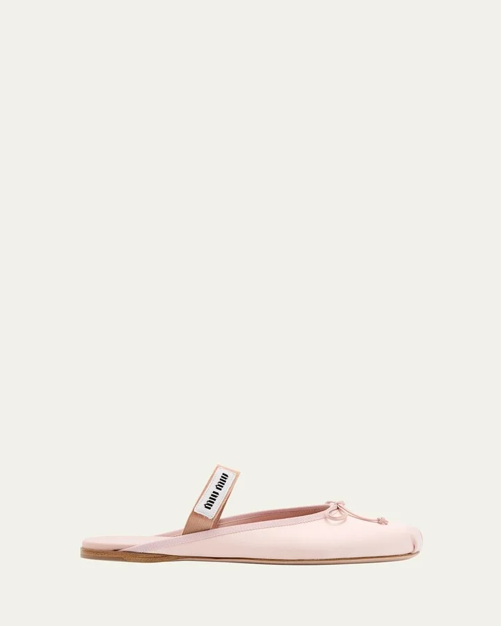Satin Mary Jane Ballerina Mules