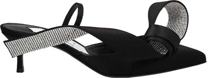 Satin Mules With Maximal Bow