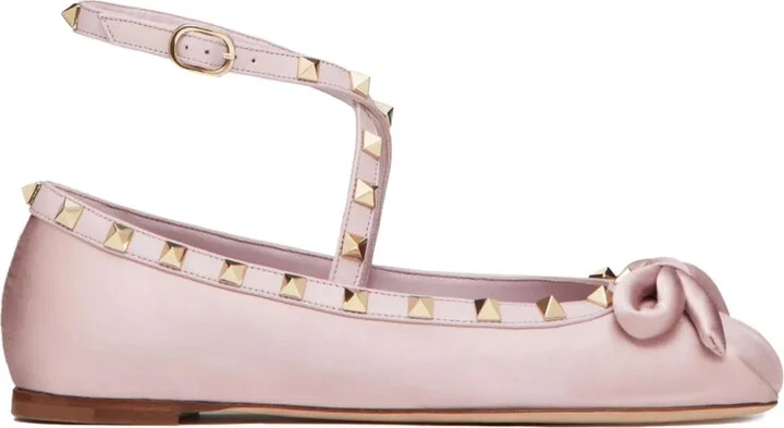 Satin "Rockstud" Ballerina