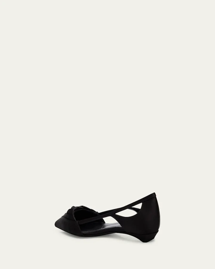 Satin Rose Cutout Ballerina Flats - Image 6