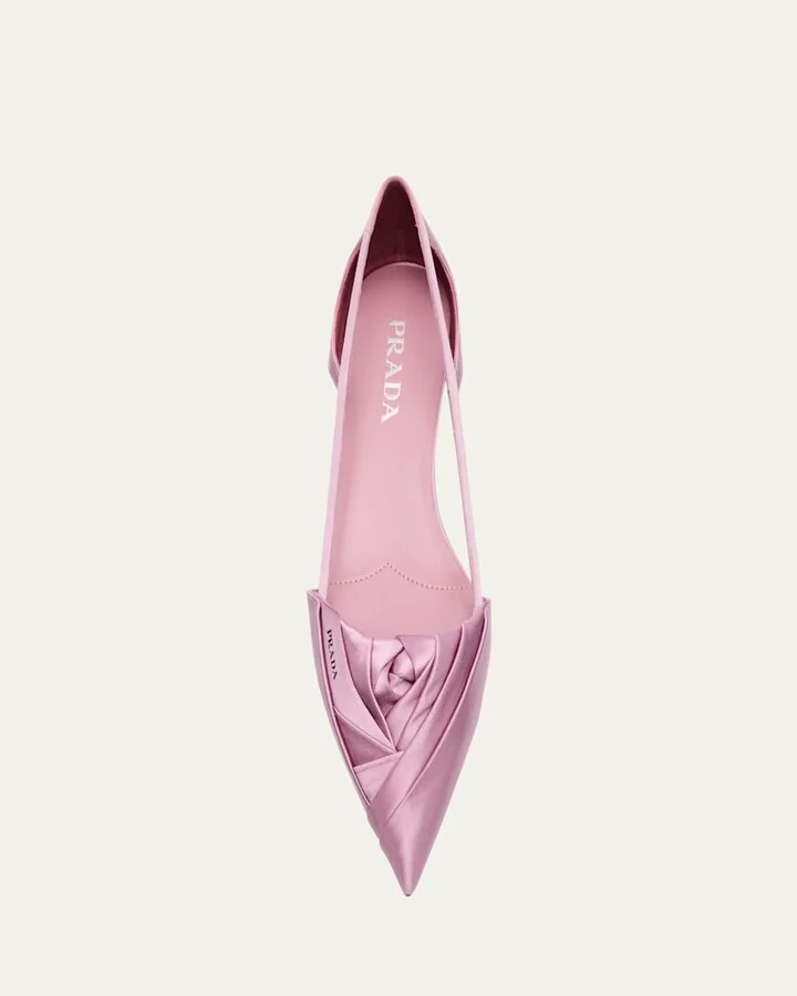 Satin Rose Cutout Ballerina Flats - Image 10