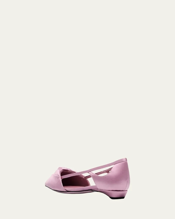 Satin Rose Cutout Ballerina Flats - Image 11
