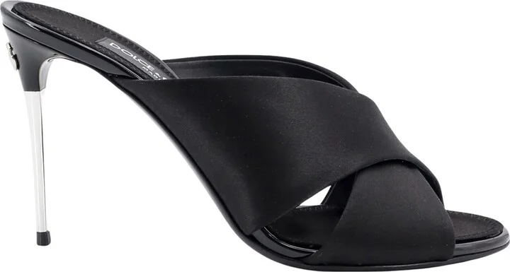 Satin Sandals With Back Monogram