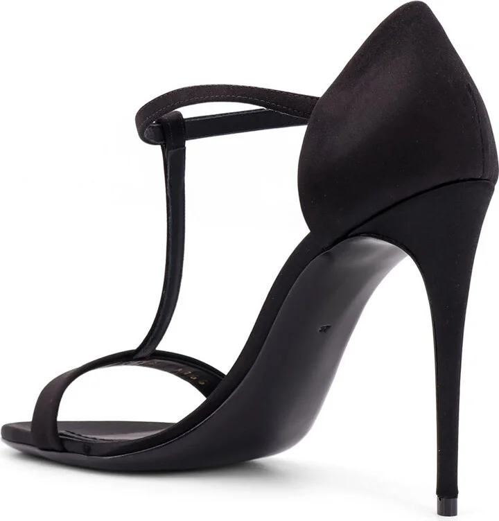 Satin Sandals With Metal Monogram - Image 3
