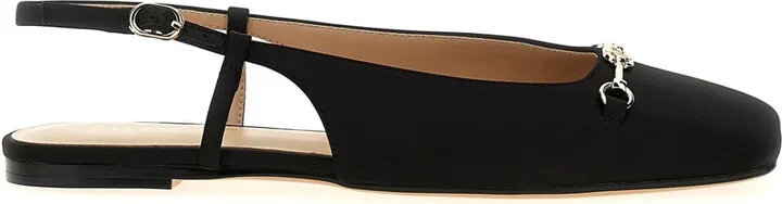 Satin Slingback Flat Pumps