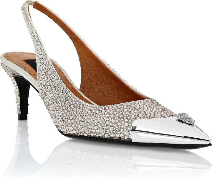 Satin Slingback Mix Strass