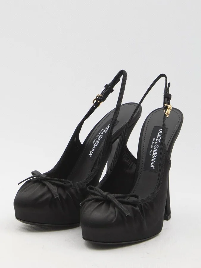 Satin Slingback Platform Shoes - Image 2