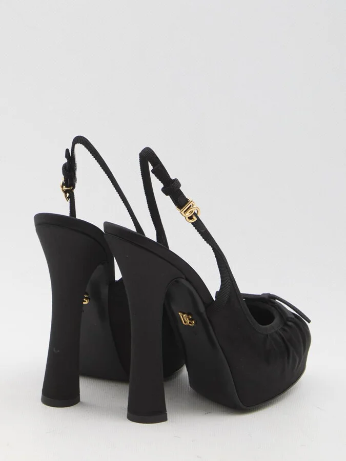 Satin Slingback Platform Shoes - Image 3