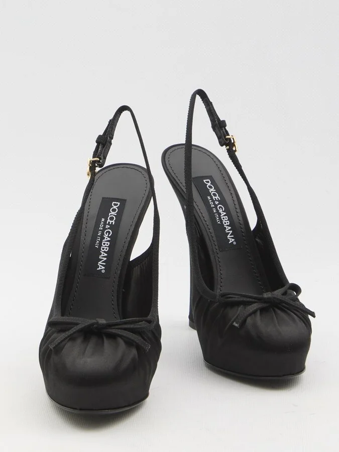 Satin Slingback Platform Shoes - Image 5