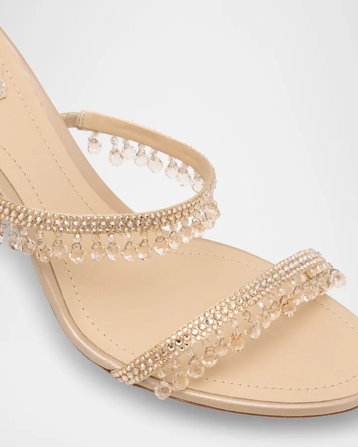 Satin Strass Chandelier Dual-Band Sandals - Image 6