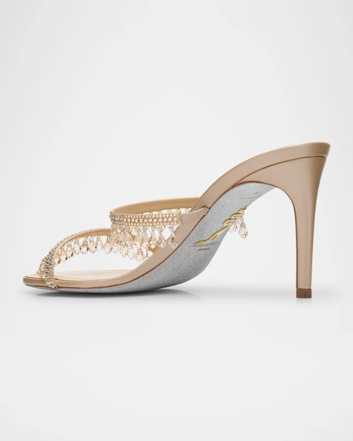 Satin Strass Chandelier Dual-Band Sandals - Image 9