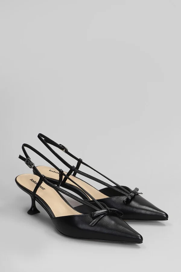 Satina Heel 55 Pumps In Black Leather - Image 2