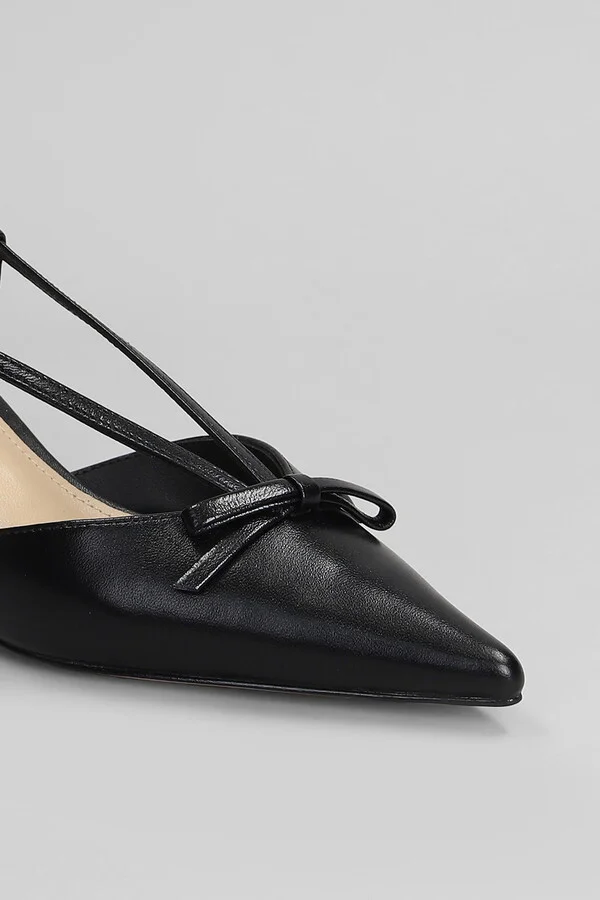 Satina Heel 55 Pumps In Black Leather - Image 5