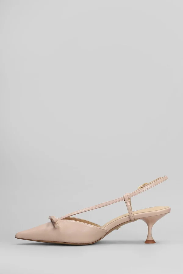 Satina Heel 55 Pumps In Powder Leather - Image 3