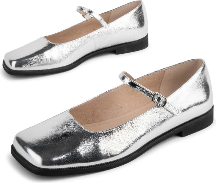 Saturn Square Toe Mary Jane-Silver