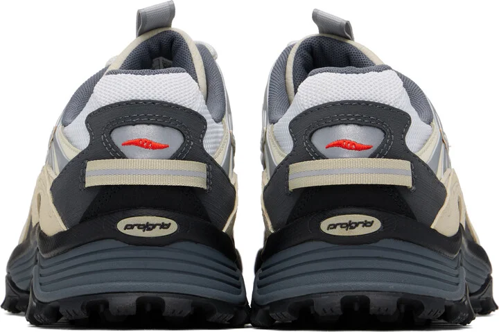 Saucony Beige & White Grid Aura X Sneakers - Image 2