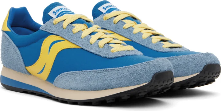 Saucony Blue & Yellow Trainer 80 Original Sneakers - Image 4