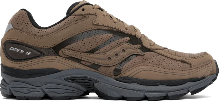 Saucony Brown ProGrid Omni 9 Reinvention Sneakers