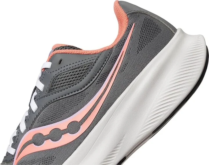 Saucony Cohesion 18 Women's Running Shoes Carbon/Salmon : 7 D - Wide, Leather - Image 7