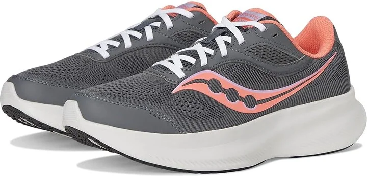 Saucony Cohesion 18 Women's Running Shoes Carbon/Salmon : 7 D - Wide, Leather