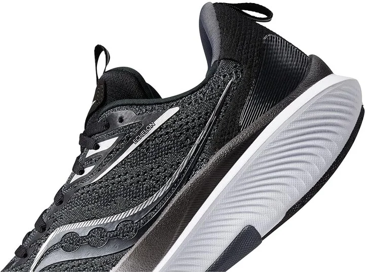 Saucony Echelon 9 Men's Shoes Black/White : 7 D - Medium, Synthetic/Textile - Image 4