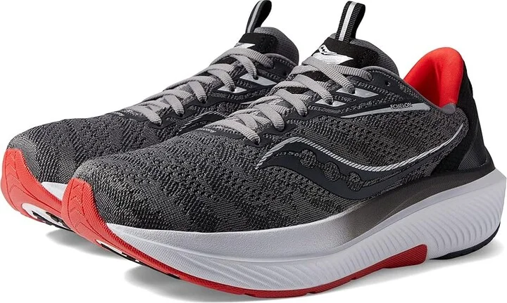 Saucony Echelon 9 Men's Shoes Charcoal/Red Sky : 7 D - Medium, Synthetic/Textile