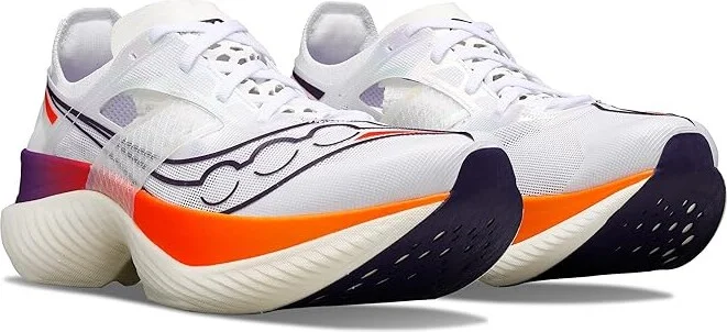 Saucony Endorphin Elite Women's Shoes White/Vizired : 5 B - Medium, Synthetic/Textile