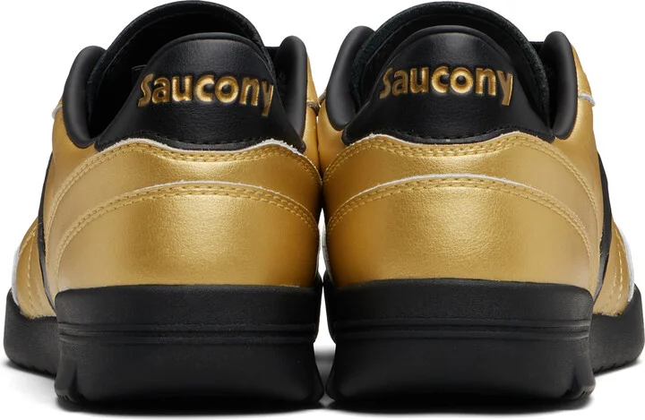 Saucony Gold & Black 586i Leather Sneakers - Image 2