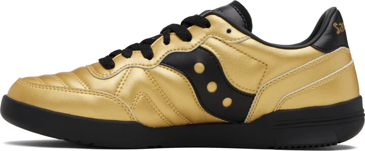 Saucony Gold & Black 586i Leather Sneakers - Image 3