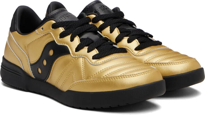 Saucony Gold & Black 586i Leather Sneakers - Image 4