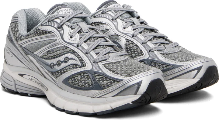 Saucony Gray & Silver ProGrid Guide 7 Sneakers - Image 4