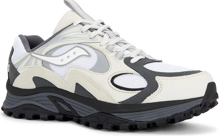 Saucony Grid Aura X in White & Silver in White - Image 2