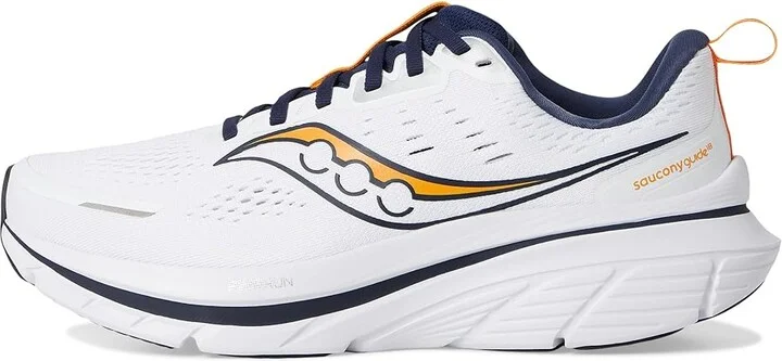 Saucony Guide 18 Men's Running Shoes White/Navy : 9 EE - Wide, Rubber - Image 6