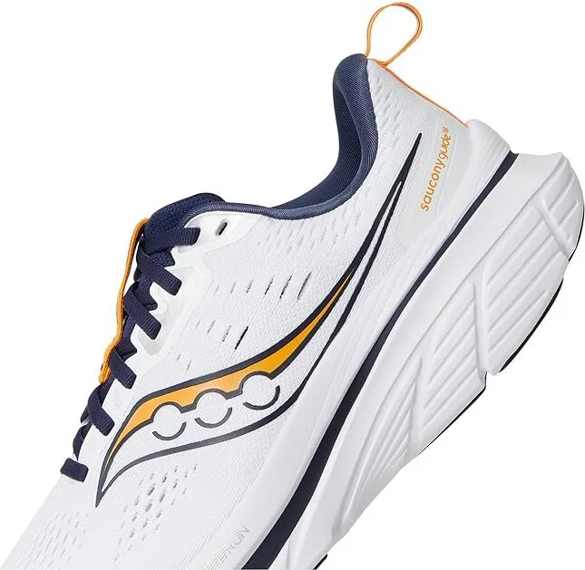 Saucony Guide 18 Men's Running Shoes White/Navy : 9 EE - Wide, Rubber - Image 7