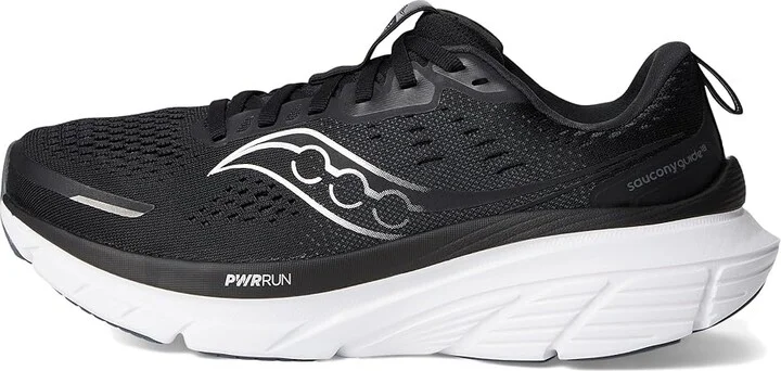 Saucony Guide 18 Women's Running Shoes Black/White : 5.5 D - Wide, Leather - Image 6