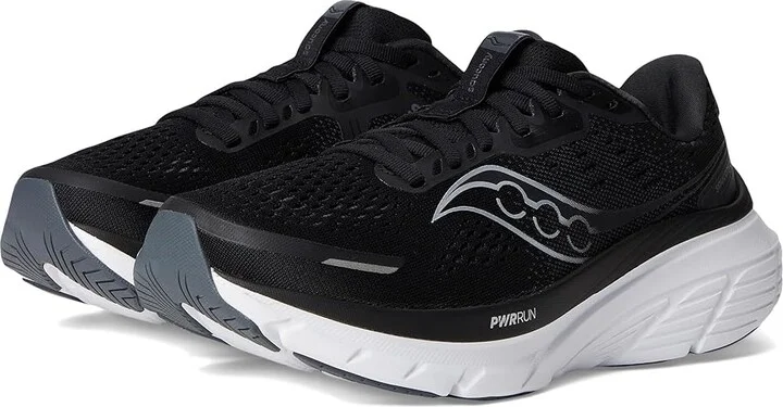 Saucony Guide 18 Women's Running Shoes Black/White : 5.5 D - Wide, Leather