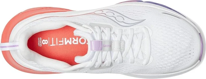 Saucony Guide 18 Women's Running Shoes White/Crocus : 7.5 B - Medium, Leather - Image 2