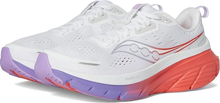 Saucony Guide 18 Women's Running Shoes White/Crocus : 7.5 B - Medium, Leather