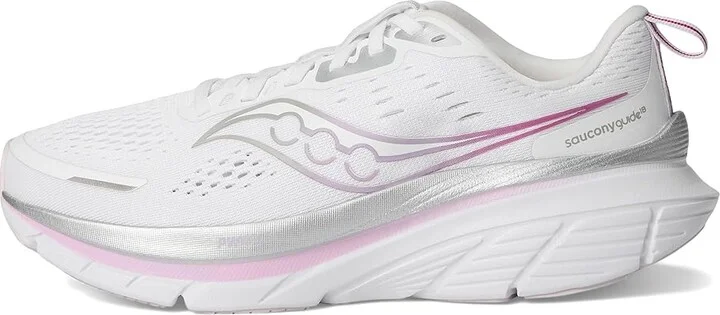 Saucony Guide 18 Women's Running Shoes White/Fuchsia : 9 B - Medium, Leather - Image 6