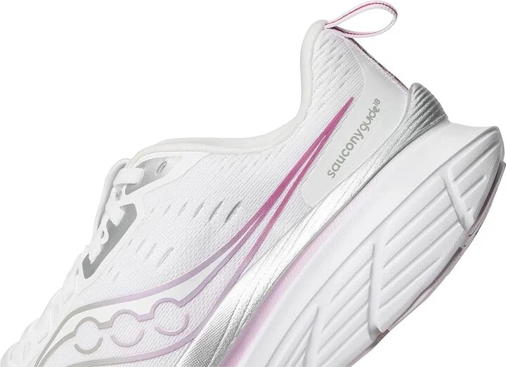Saucony Guide 18 Women's Running Shoes White/Fuchsia : 9 B - Medium, Leather - Image 7