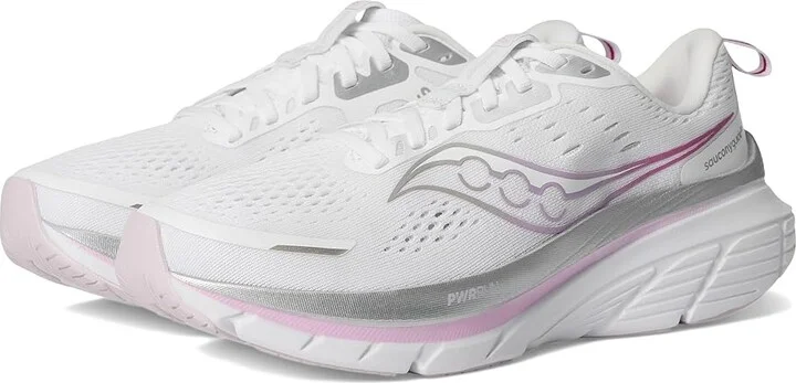 Saucony Guide 18 Women's Running Shoes White/Fuchsia : 9 B - Medium, Leather