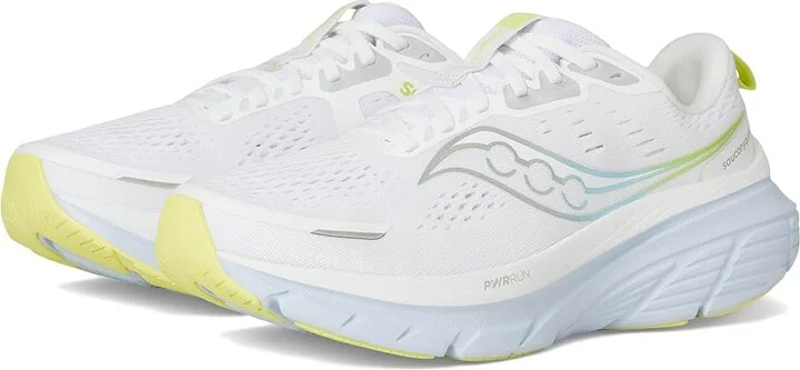 Saucony Guide 18 Women's Running Shoes White/Ice Melt : 6 D - Wide, Leather