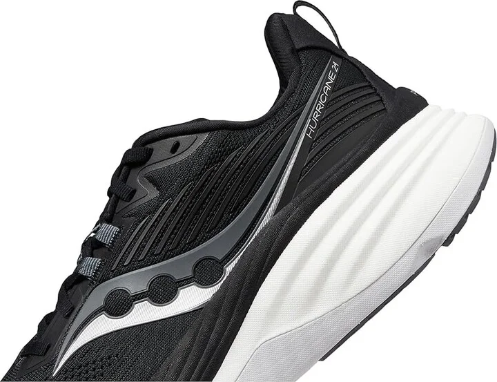 Saucony Hurricane 24 Men's Running Shoes Black/Carbon : 9 D - Medium, Textile - Image 4