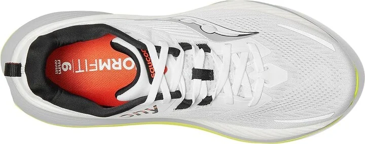Saucony Hurricane 24 Men's Running Shoes White/Black : 8 D - Medium, Textile - Image 2