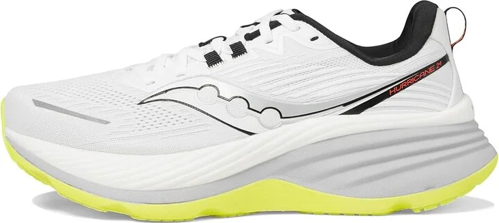 Saucony Hurricane 24 Men's Running Shoes White/Black : 8 D - Medium, Textile - Image 5