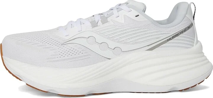 Saucony Hurricane 24 Men's Running Shoes White/Silver : 13 D - Medium, Textile - Image 6